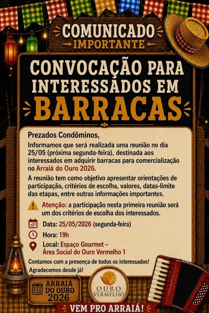 Reunião dos expositores -  Arraiá do Ouro